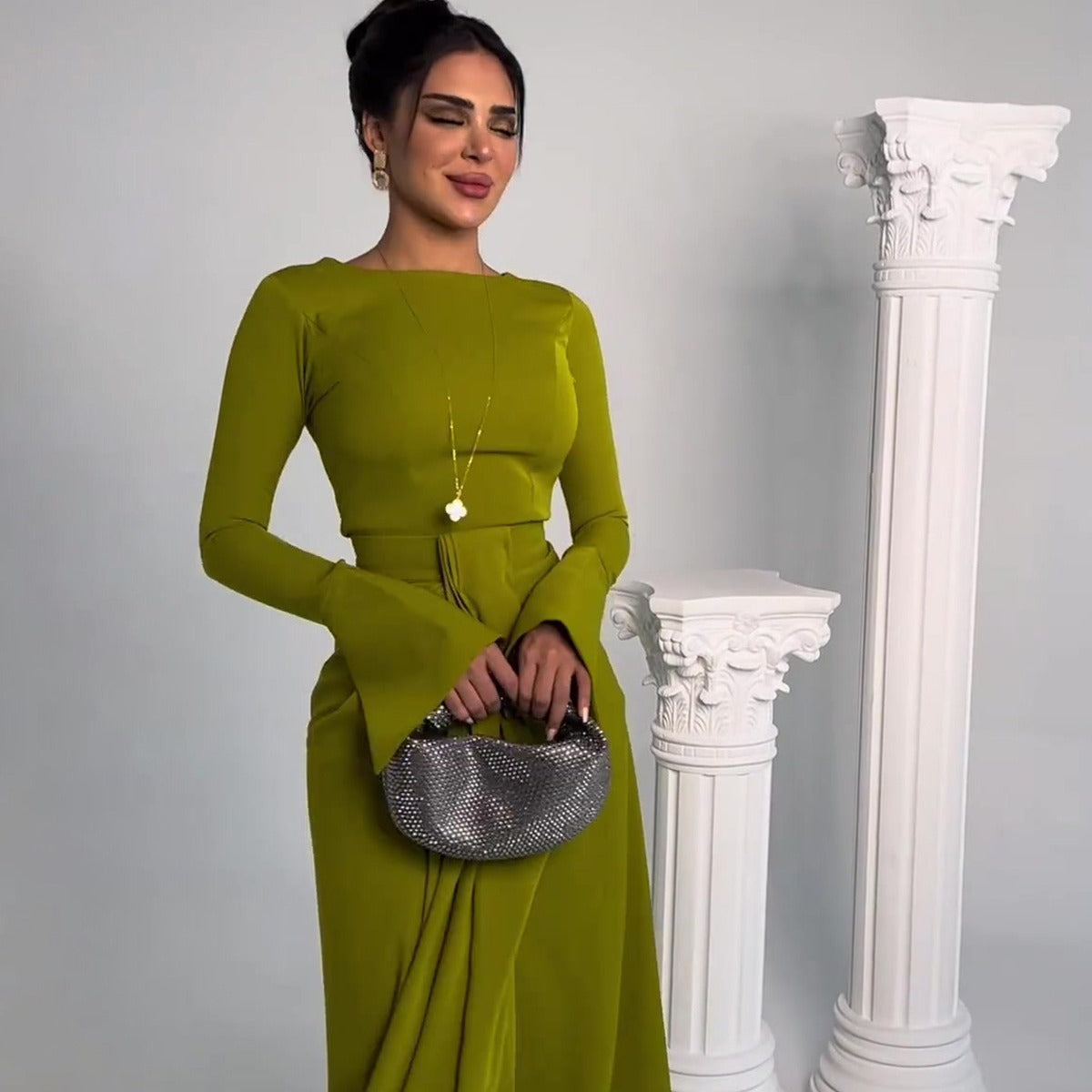 Graceful Satin Banquet Long Dress