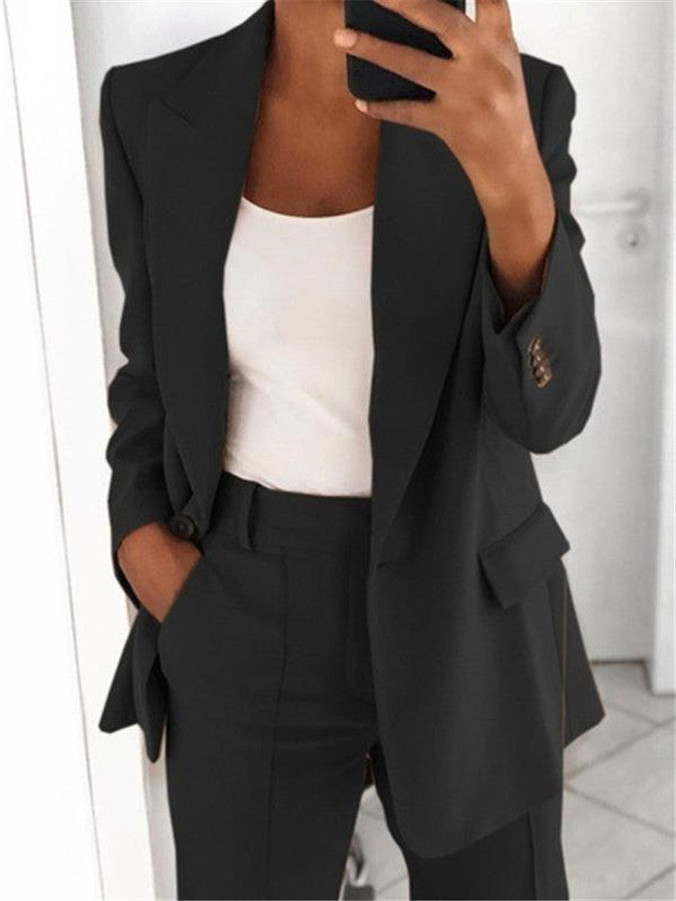 Polo Collar Cardigan Graceful Suit Jacket