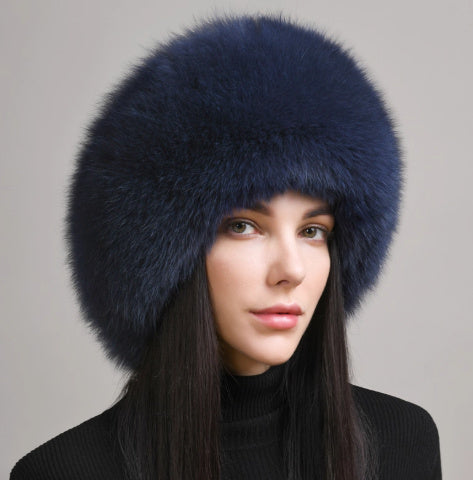Women's Winter Genuine Leather Ethnic Style Warm Ear Protection Hat