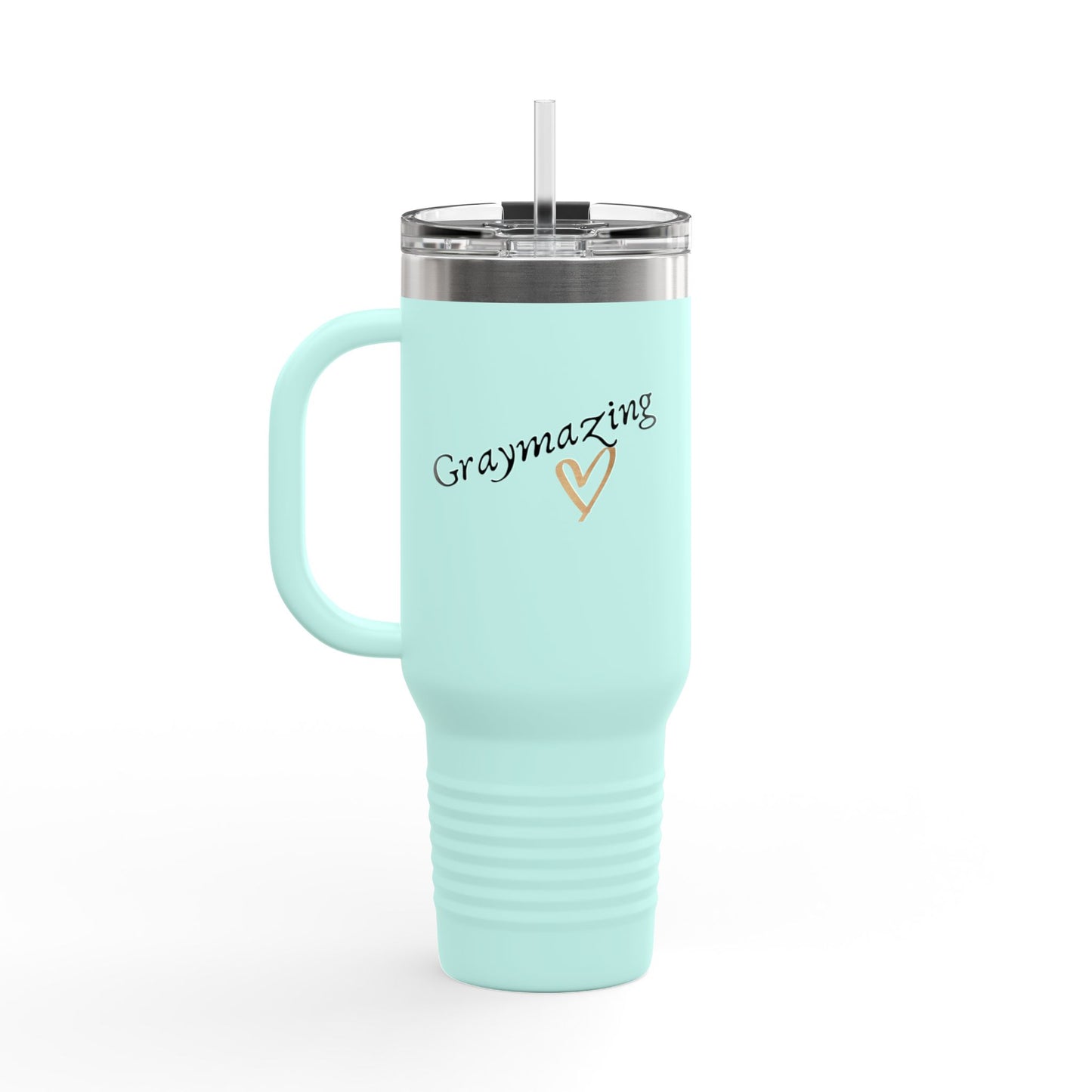 Graymazing Insulated Travel Mug - 40oz Coffee Cup with Handle & Straw - Perfect for On-the-Go and Outdoor Adventures