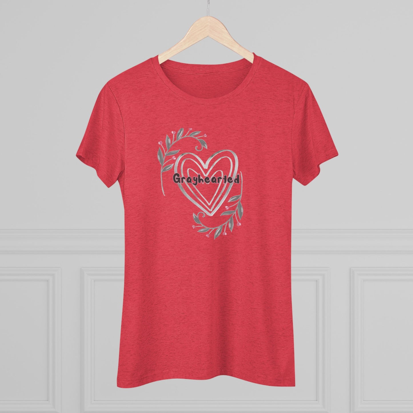 Grayhearted Women's Triblend Tee - Floral Heart Design