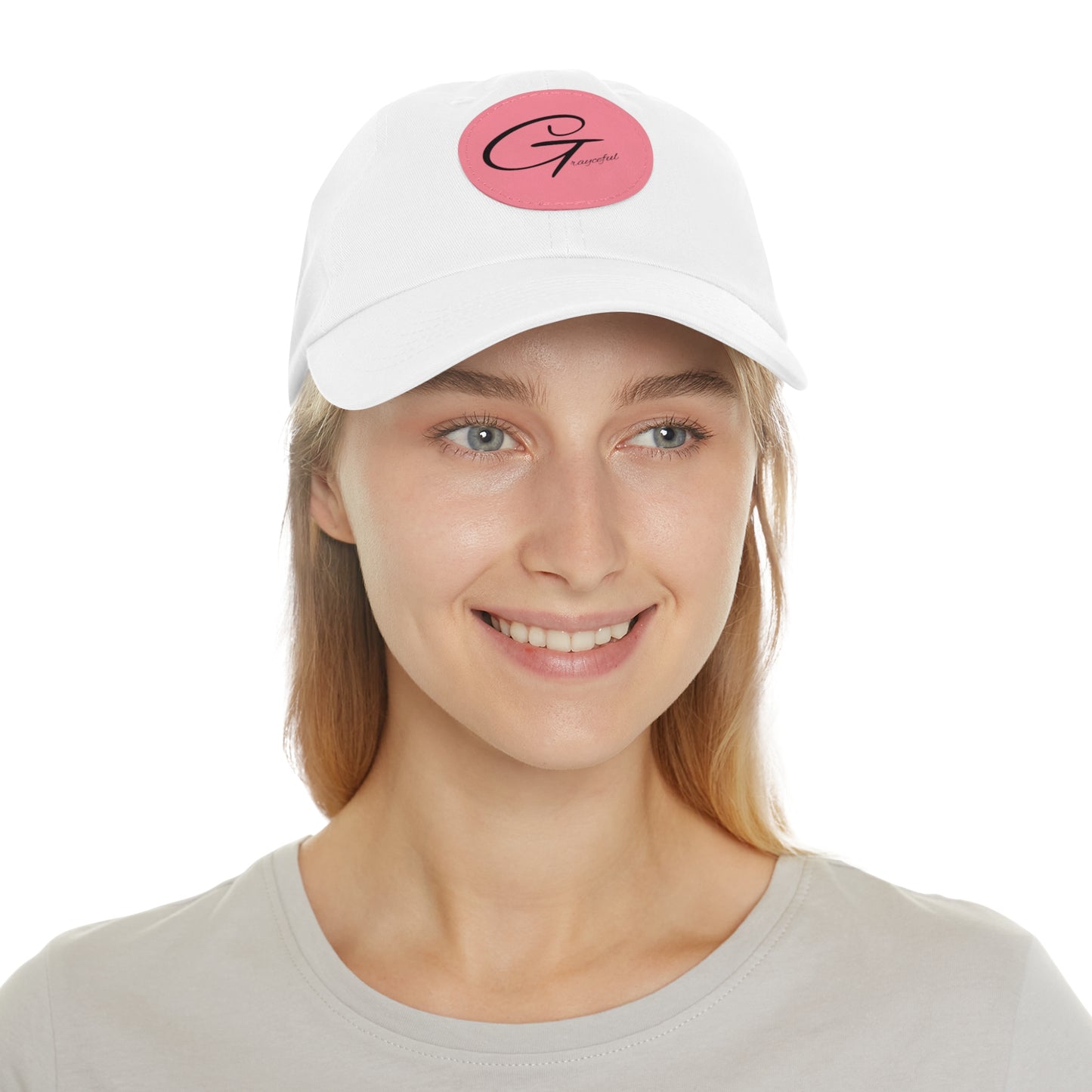Hat with Leather Patch (Round)