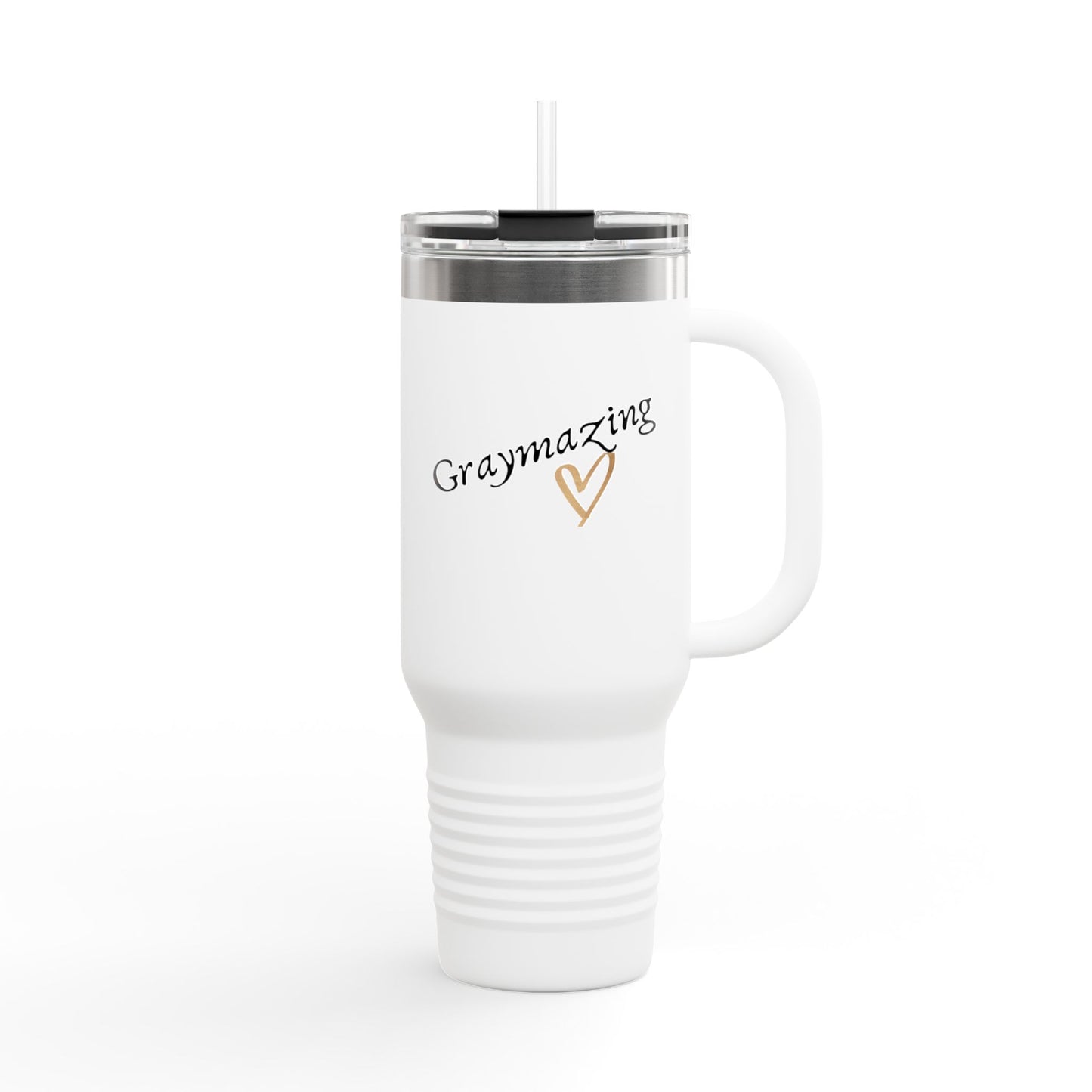 Graymazing Insulated Travel Mug - 40oz Coffee Cup with Handle & Straw - Perfect for On-the-Go and Outdoor Adventures