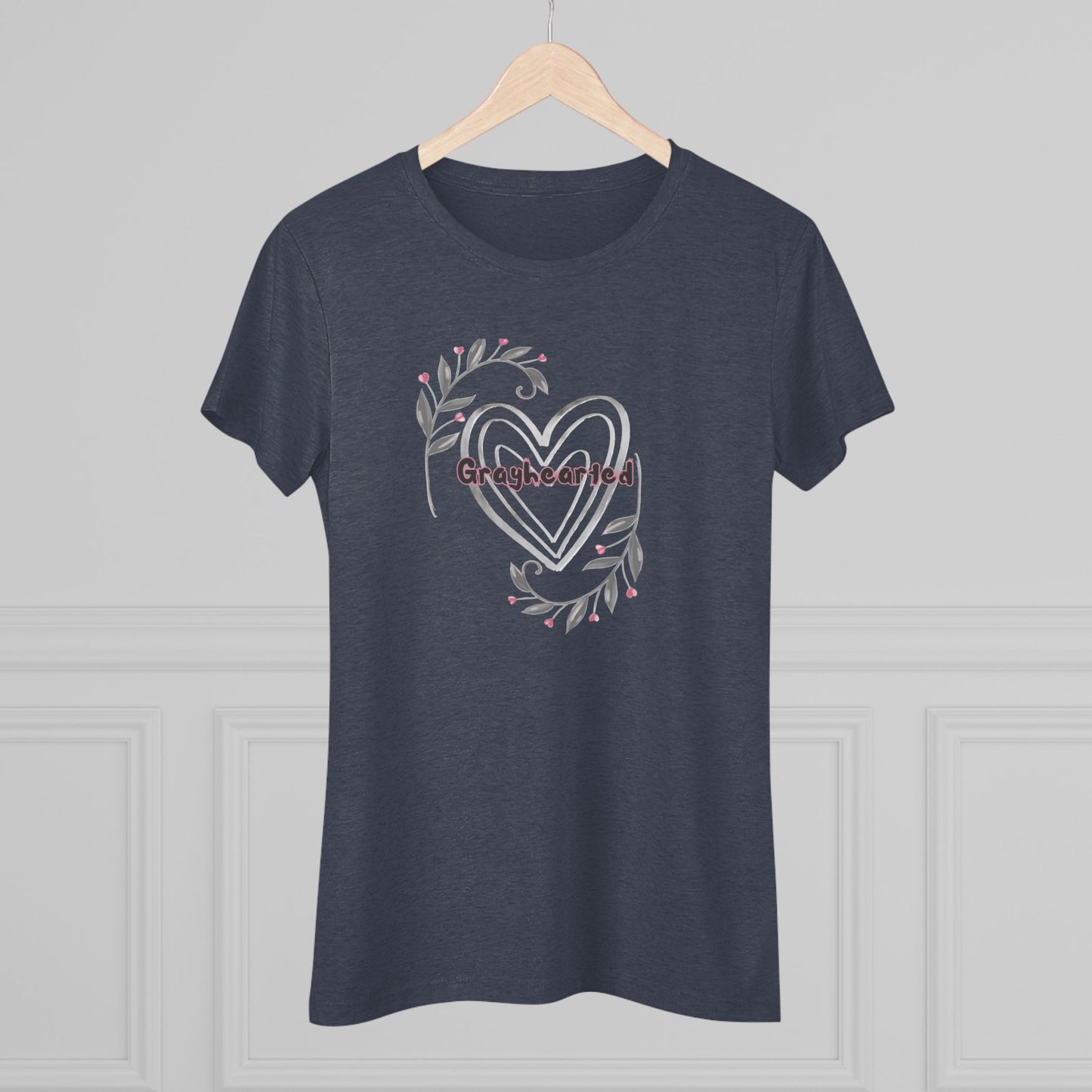 Grayhearted Women's Triblend Tee - Floral Heart Design