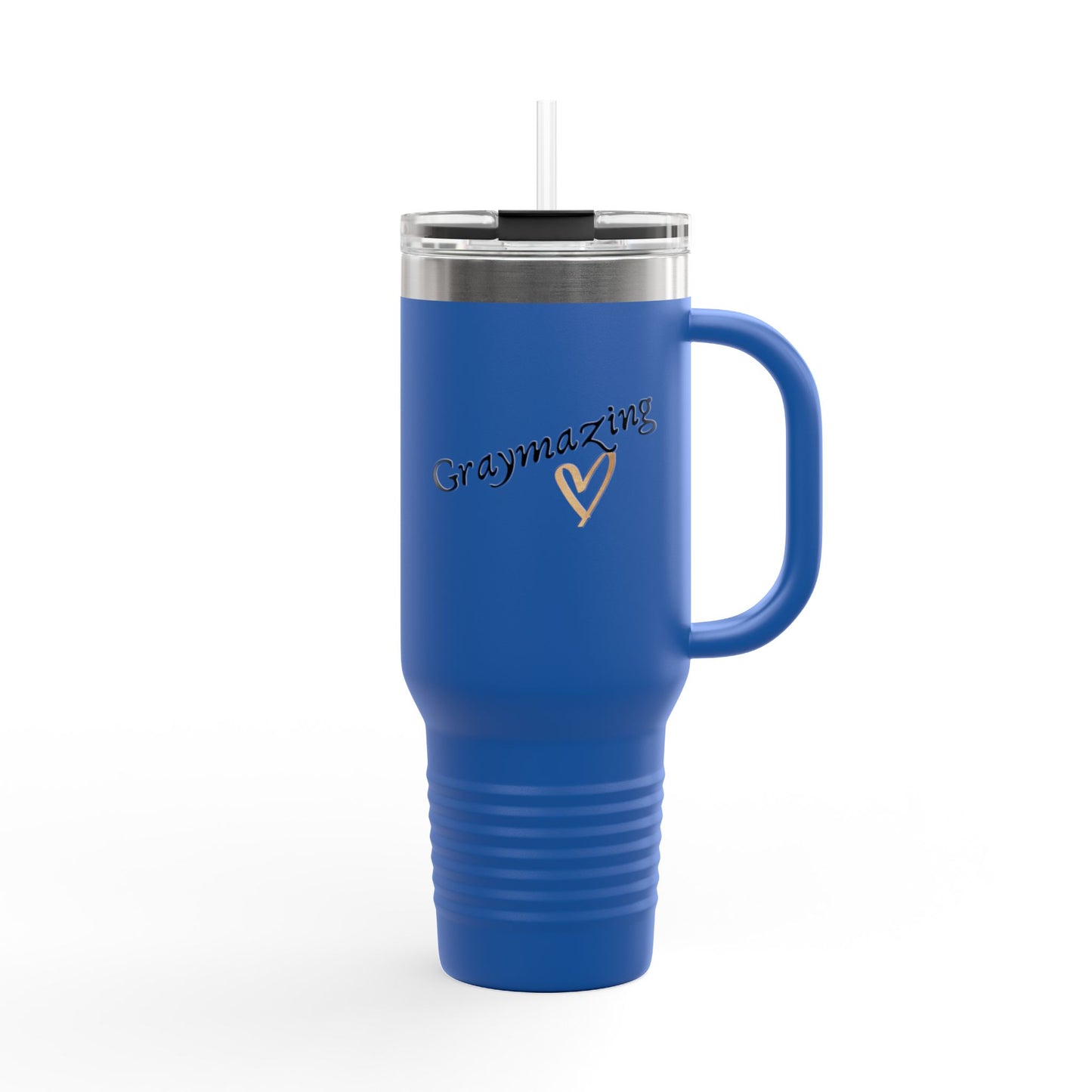 Graymazing Insulated Travel Mug - 40oz Coffee Cup with Handle & Straw - Perfect for On-the-Go and Outdoor Adventures