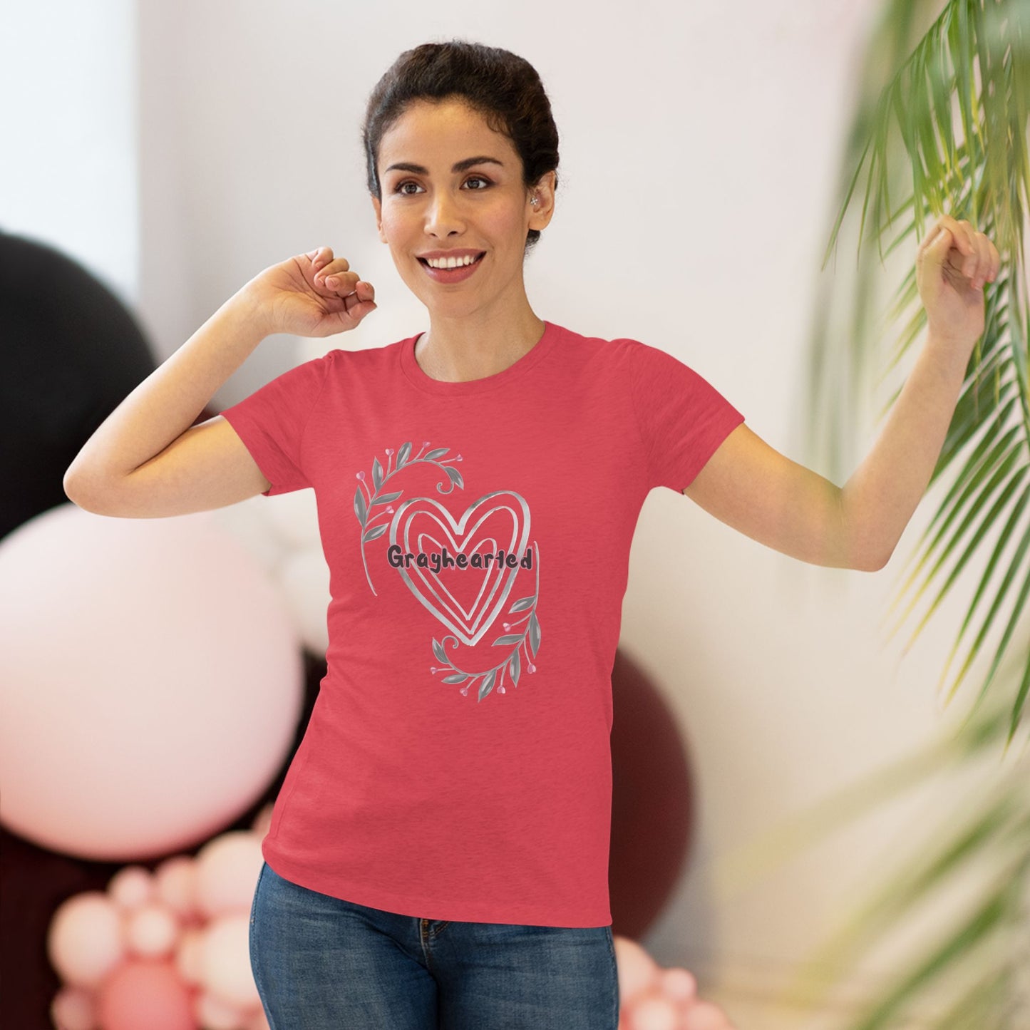 Grayhearted Women's Triblend Tee - Floral Heart Design