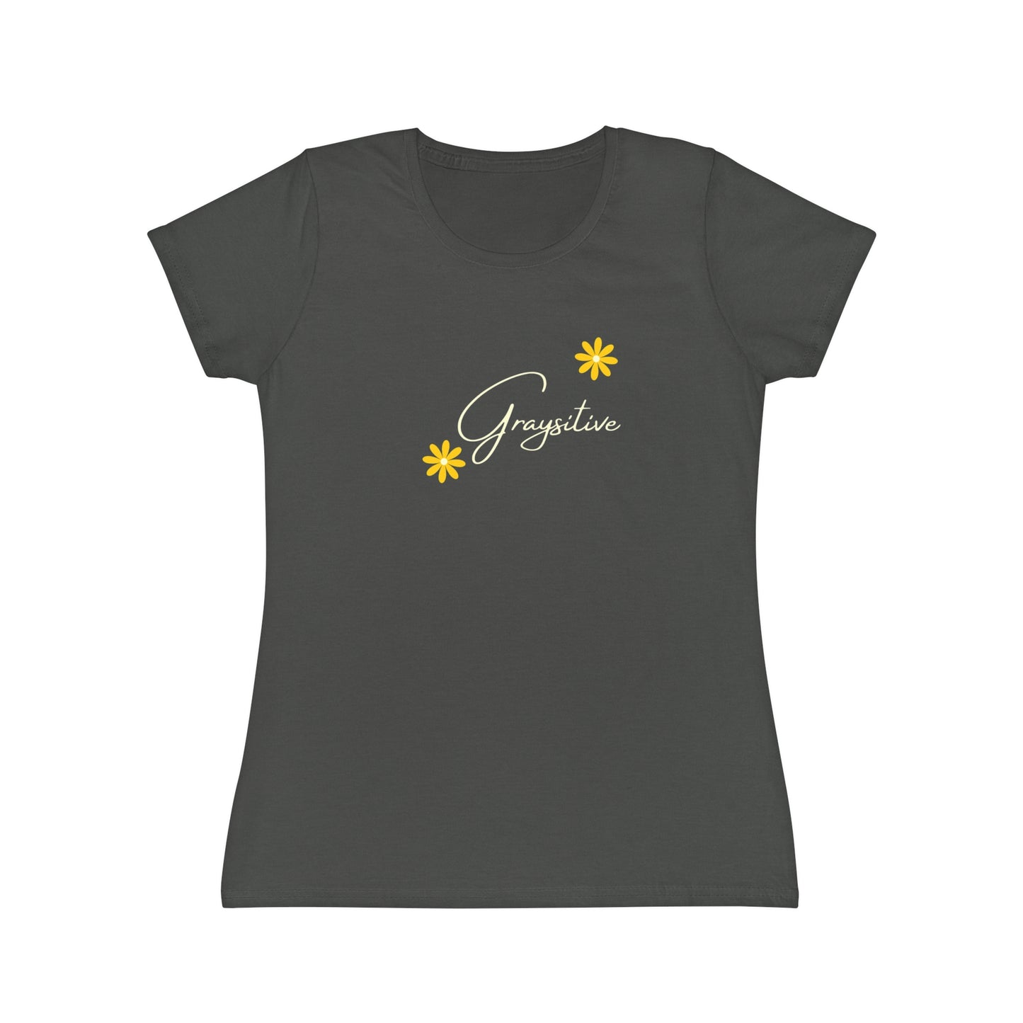 Women's Iconic T-Shirt graysitive with flowers