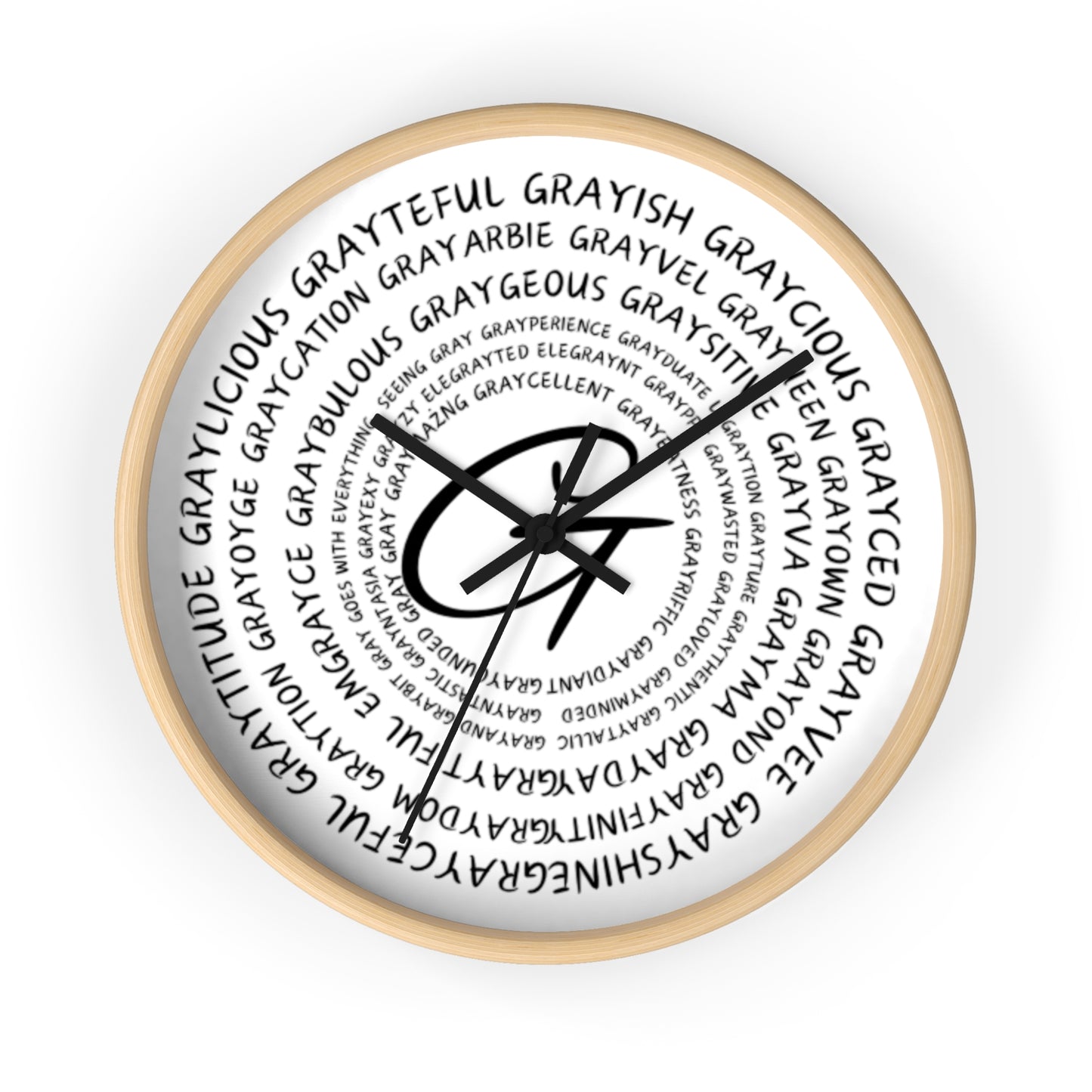 Wooden Clock Embracing Gray Hair Positivity