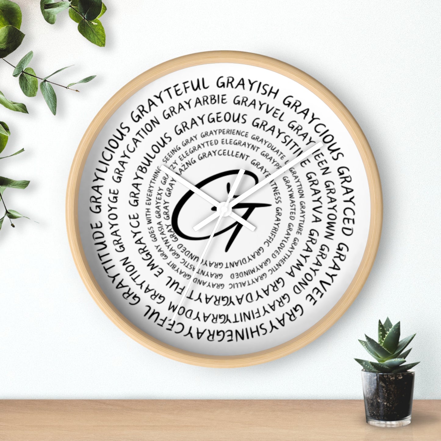 Wooden Clock Embracing Gray Hair Positivity