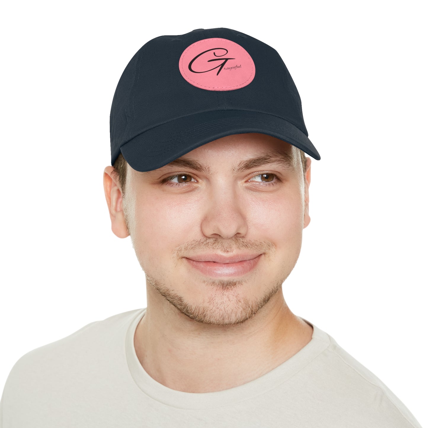 Hat with Leather Patch (Round)