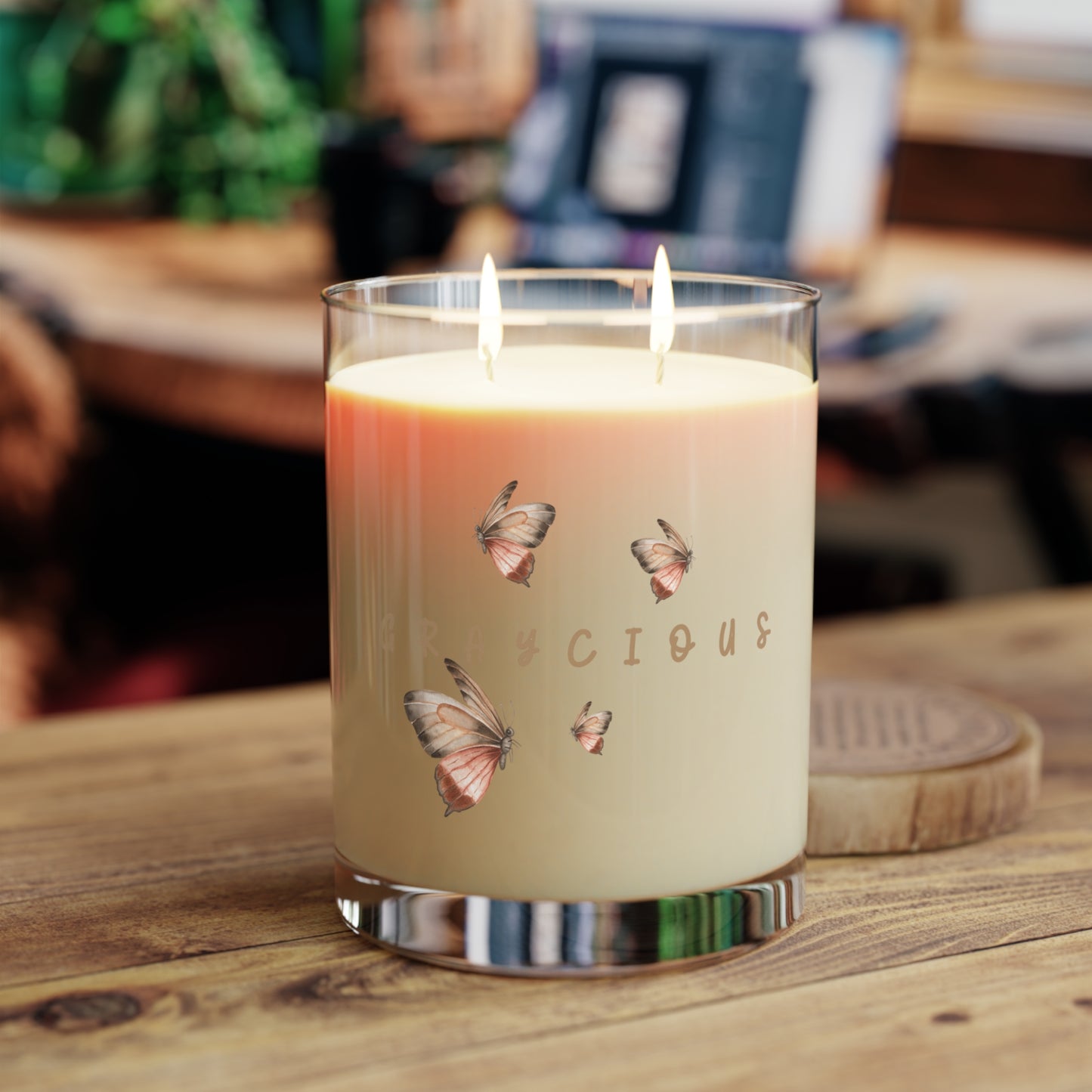 Graycious. Butterfly Scented Candle - 11oz Glass Candle for Relaxation and Decor