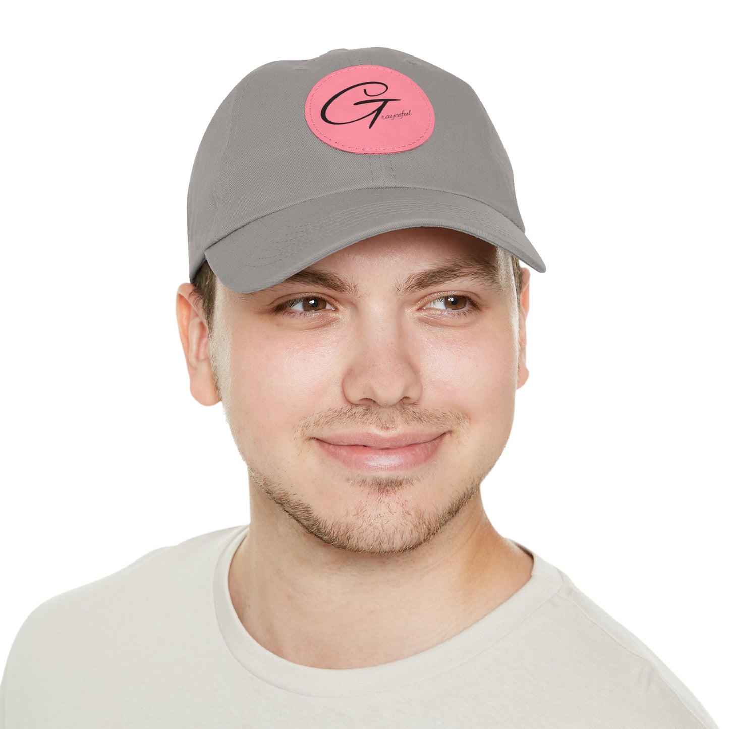 Hat with Leather Patch (Round)