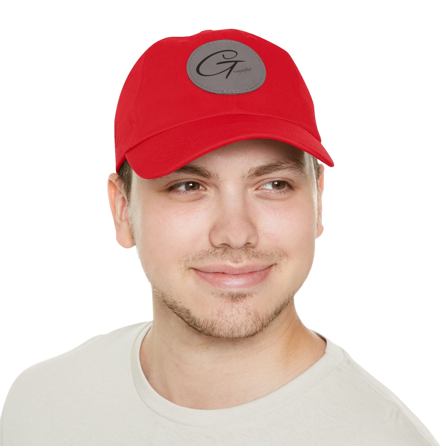 Hat with Leather Patch (Round)
