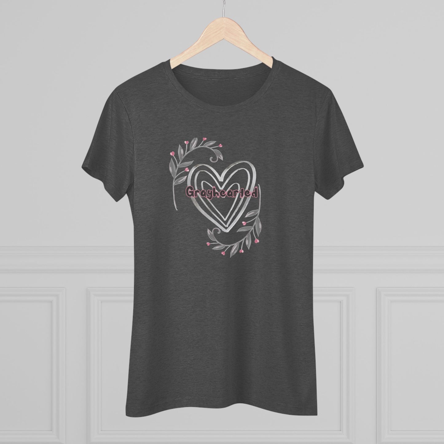 Grayhearted Women's Triblend Tee - Floral Heart Design