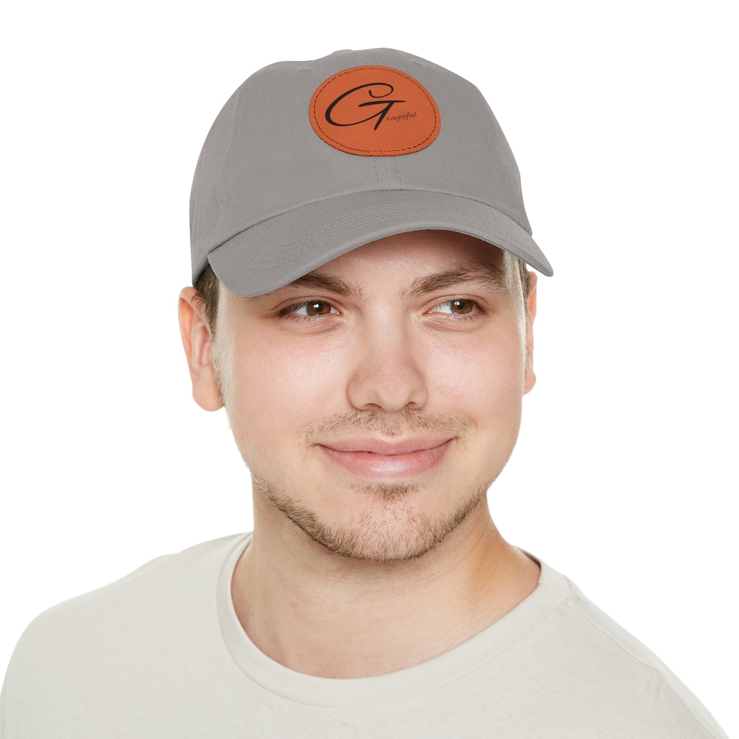 Hat with Leather Patch (Round)