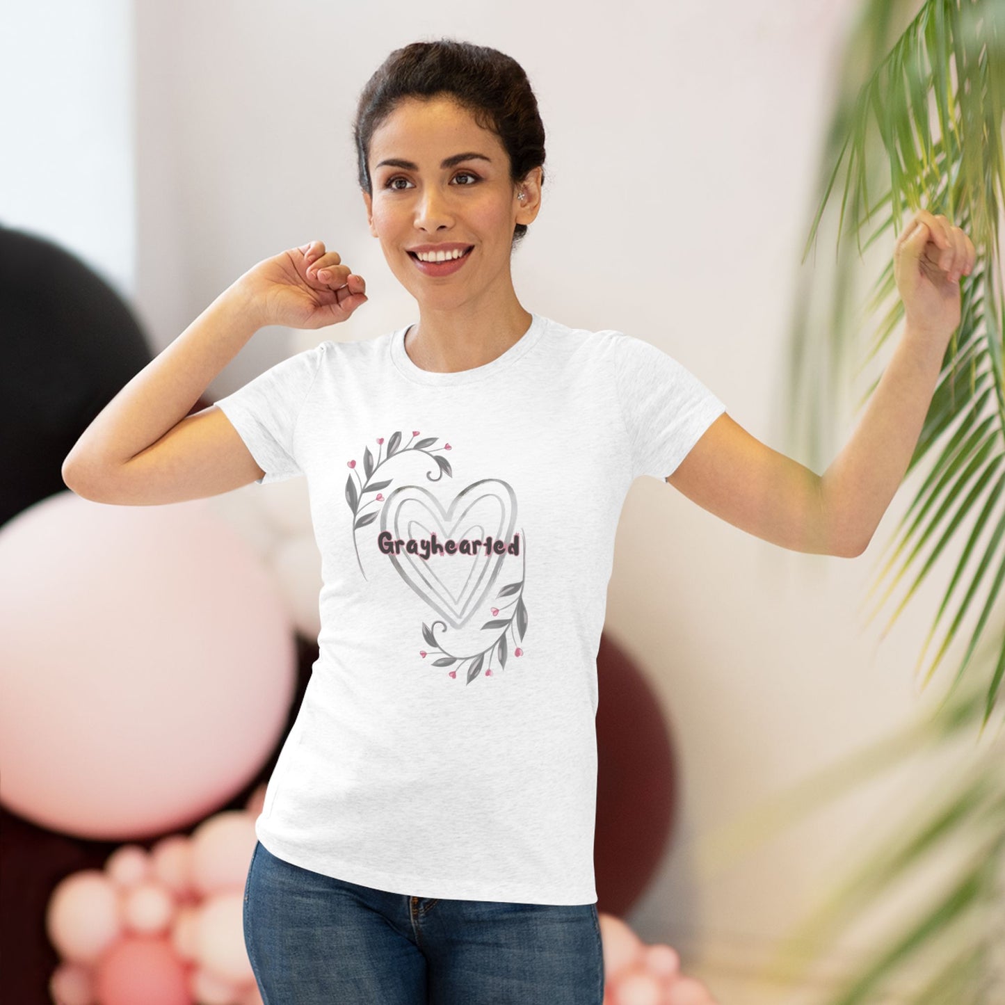Grayhearted Women's Triblend Tee - Floral Heart Design