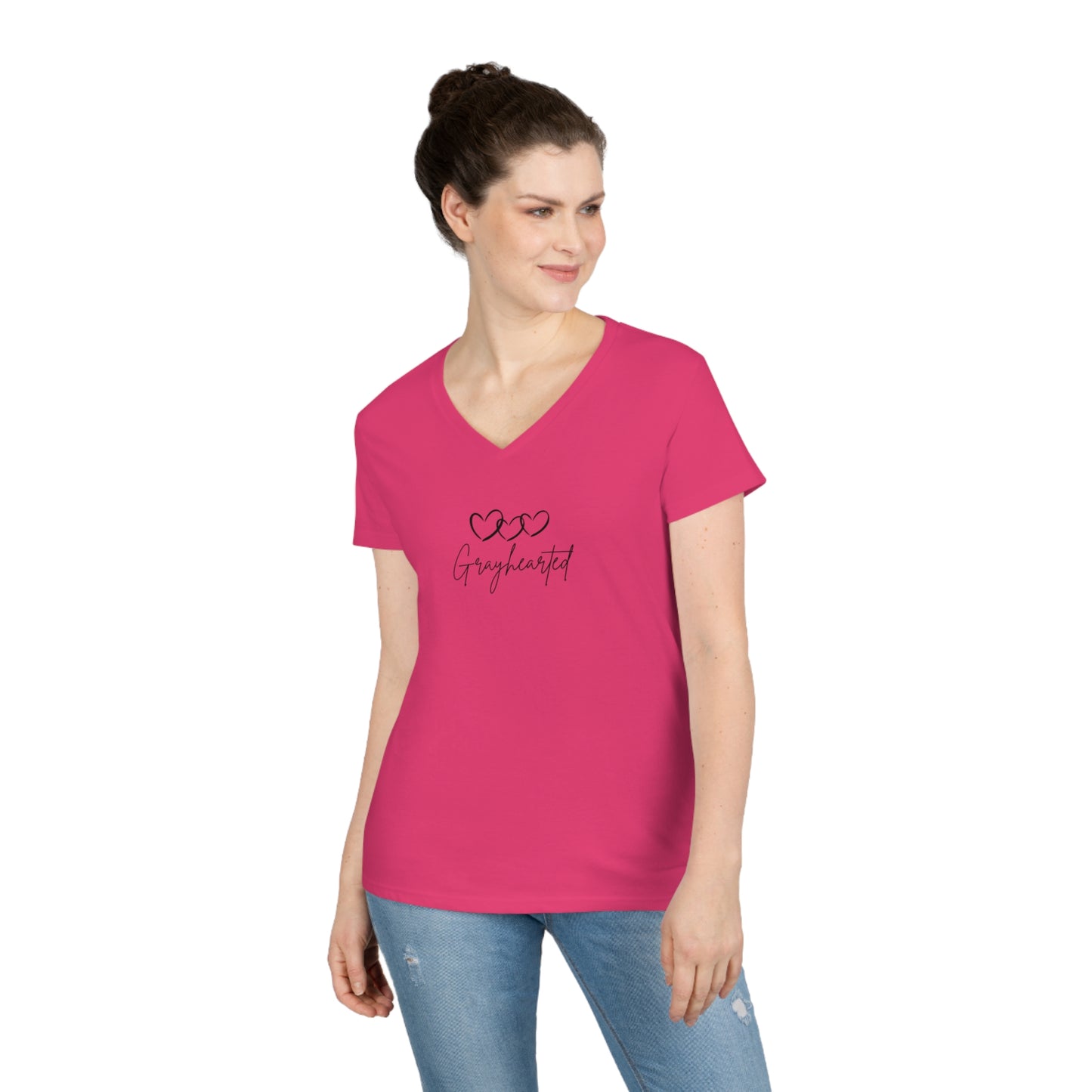 Grayceful 3 hearts Ladies' V-Neck T-Shirt