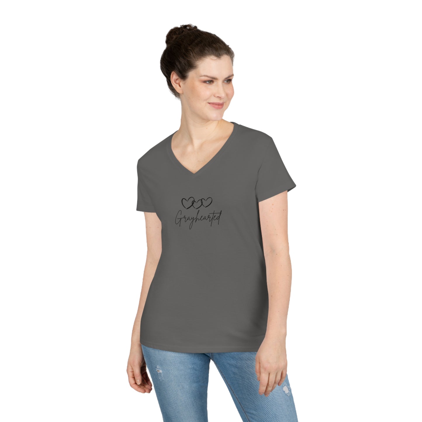 Grayceful 3 hearts Ladies' V-Neck T-Shirt