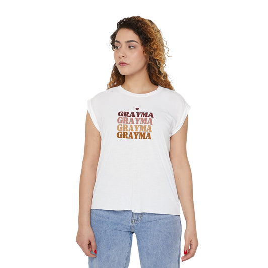 Women’s Flowy Rolled Cuffs Muscle Tee