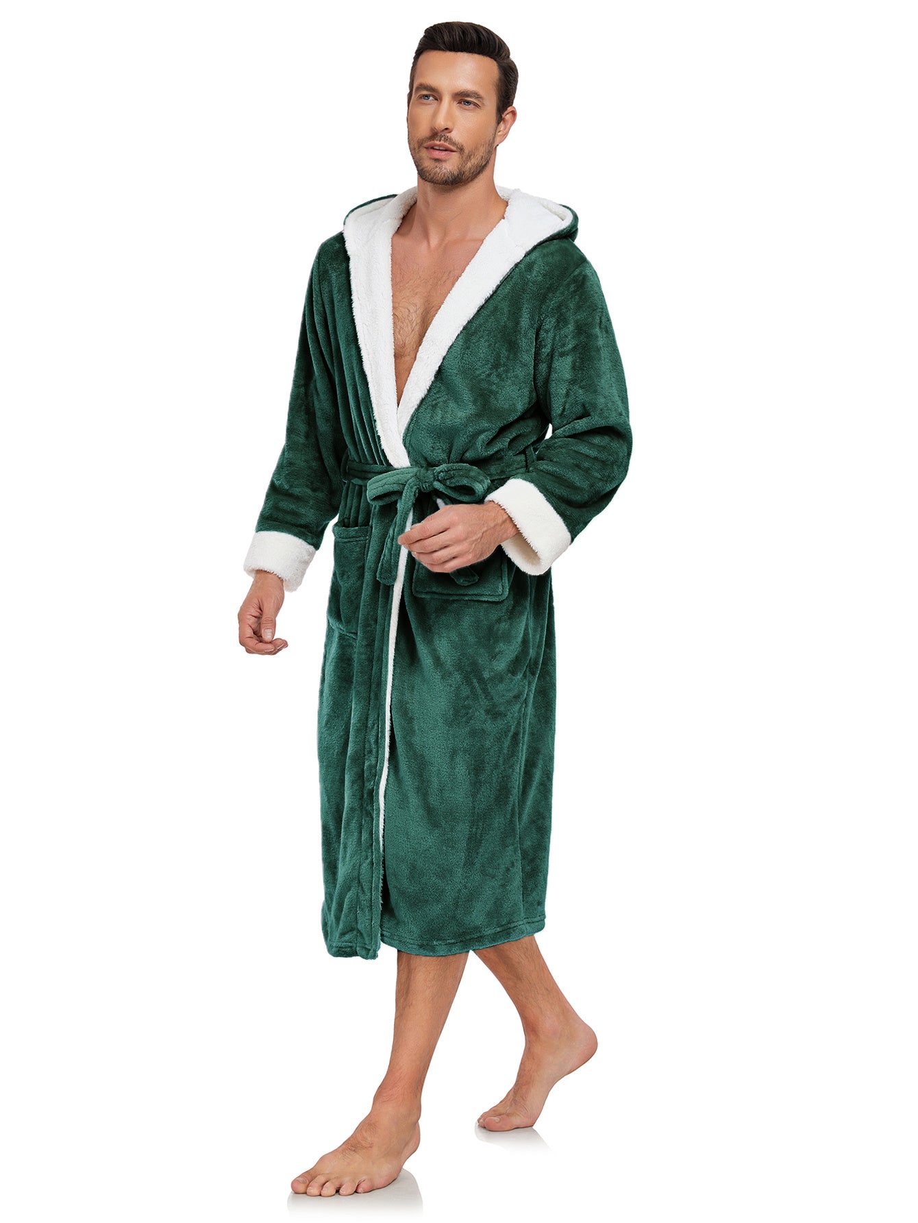 RONGTAI Ladies Long Fleece Bathrobe