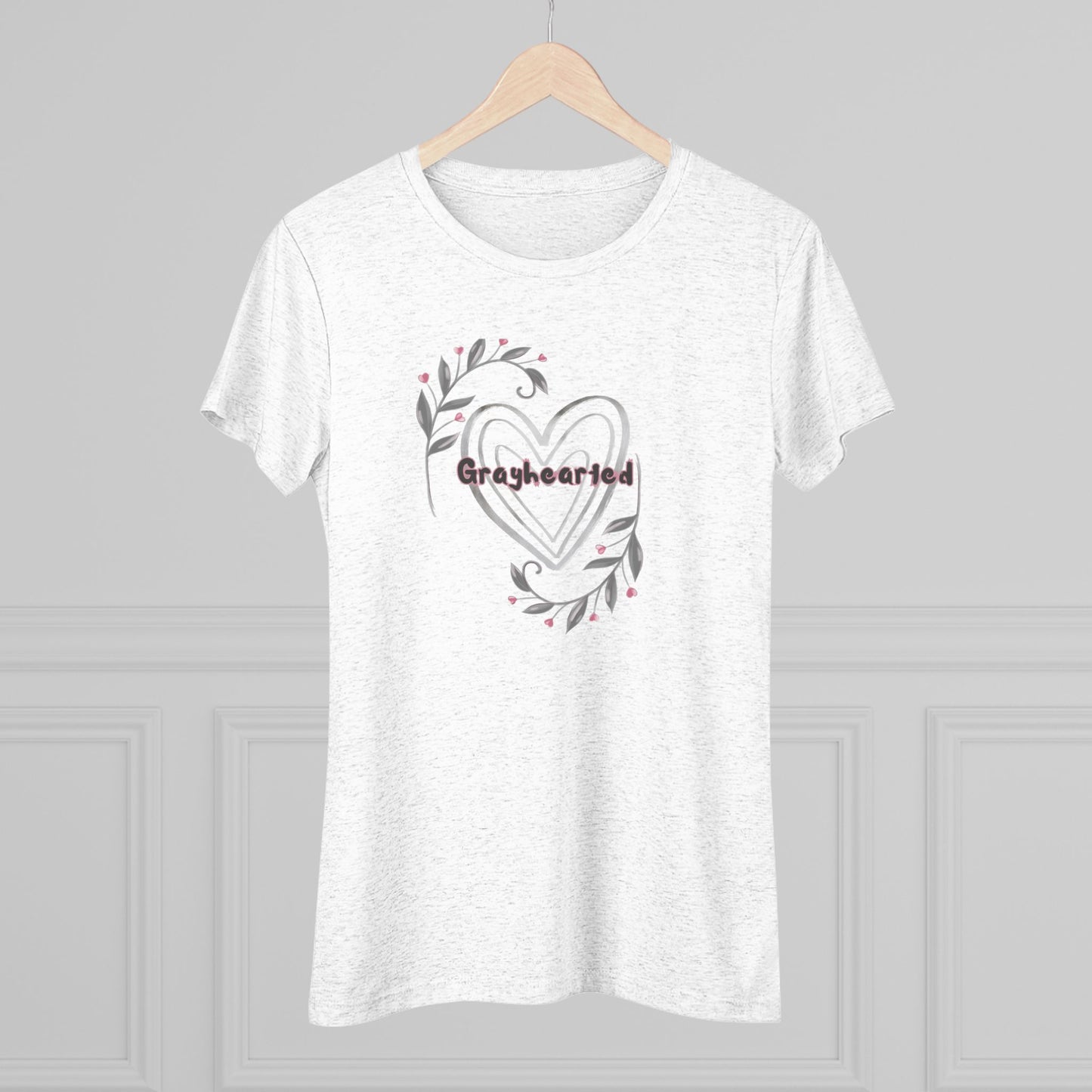 Grayhearted Women's Triblend Tee - Floral Heart Design
