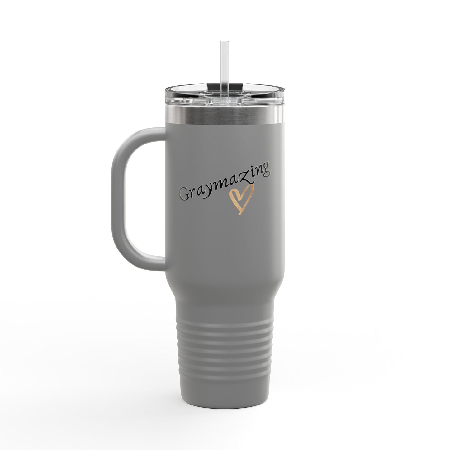 Graymazing Insulated Travel Mug - 40oz Coffee Cup with Handle & Straw - Perfect for On-the-Go and Outdoor Adventures