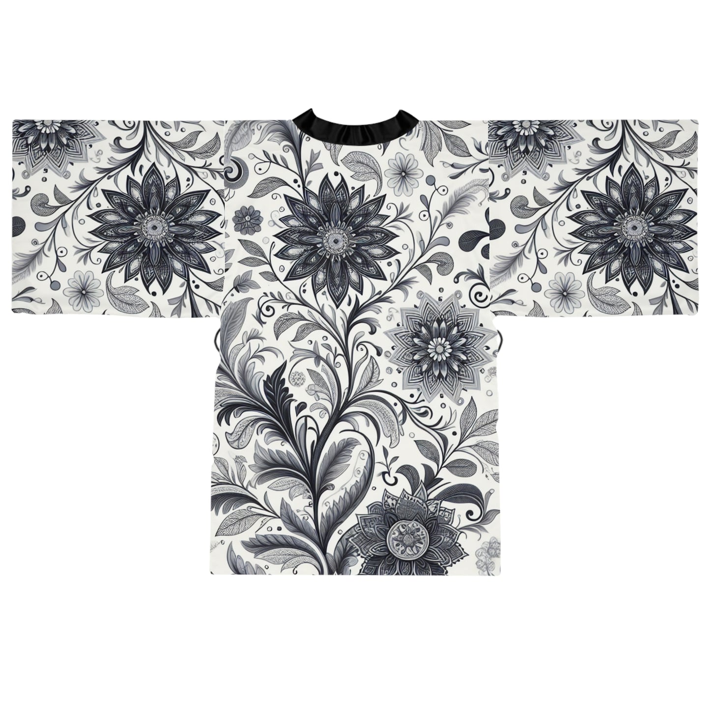 Elegant Floral Long Sleeve Kimono Robe, Stylish Lounge Wear, Perfect for Relaxation, Gift for Her, Home Spa Essentials, Beautiful Design
