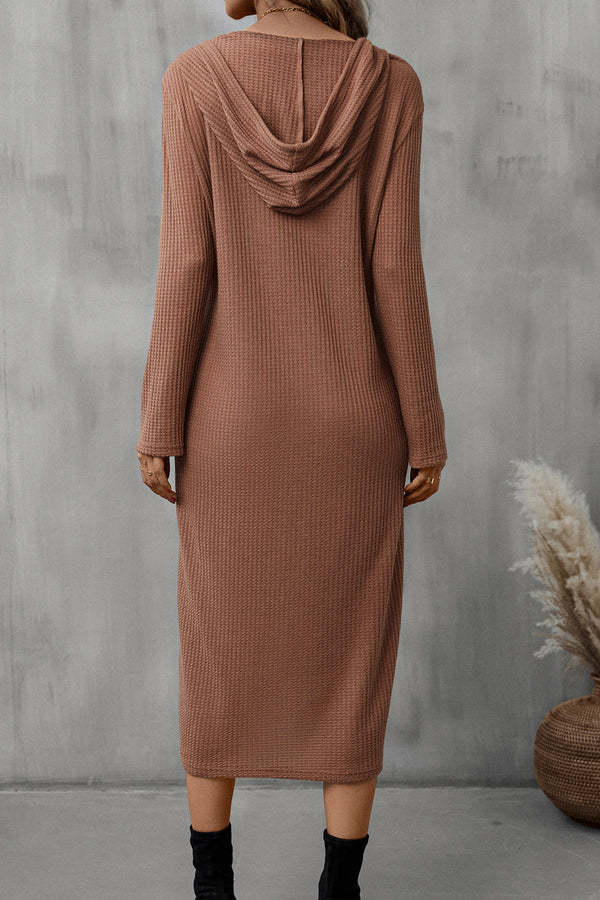 Women's Long Loose Casual Lace Up Hooded Dress