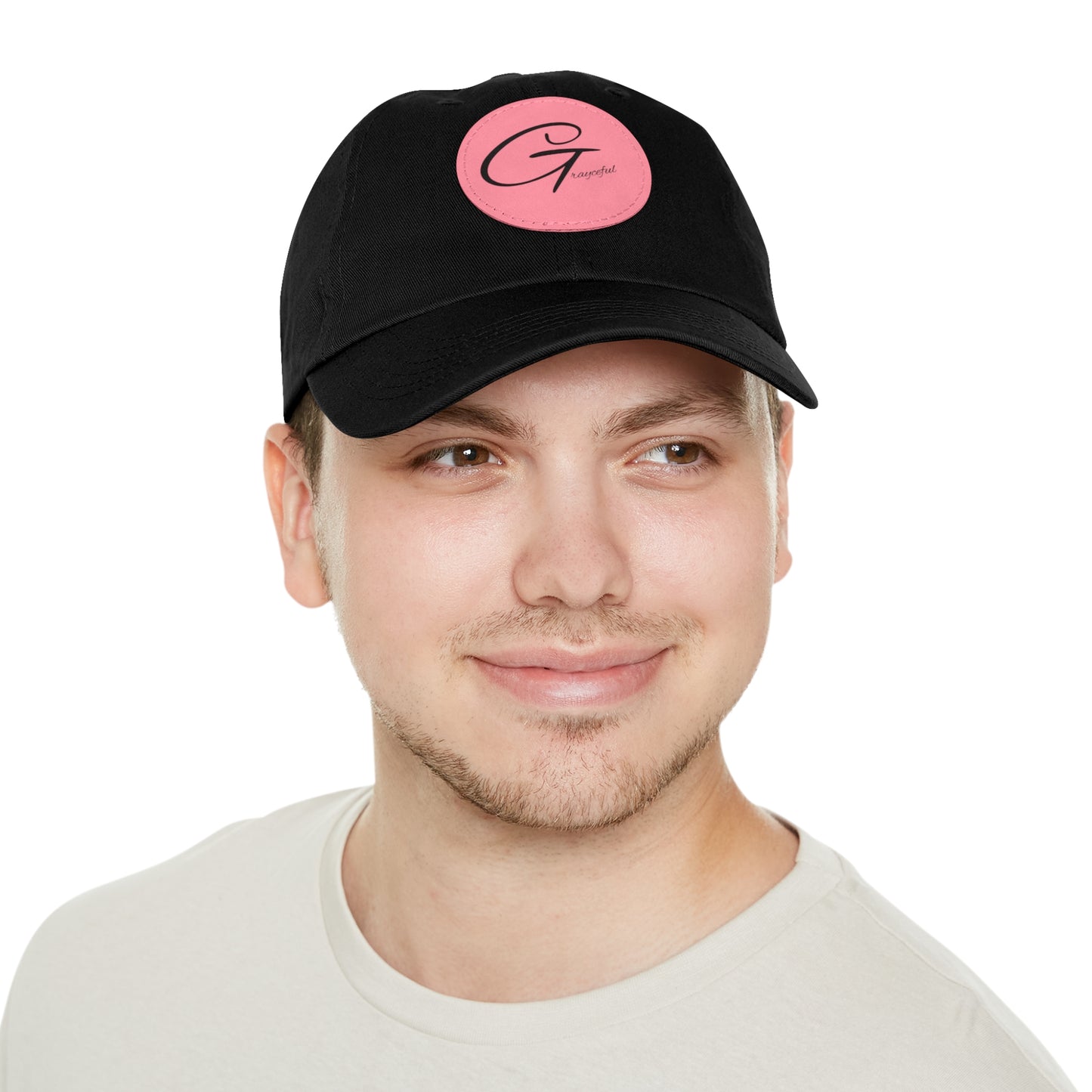 Hat with Leather Patch (Round)