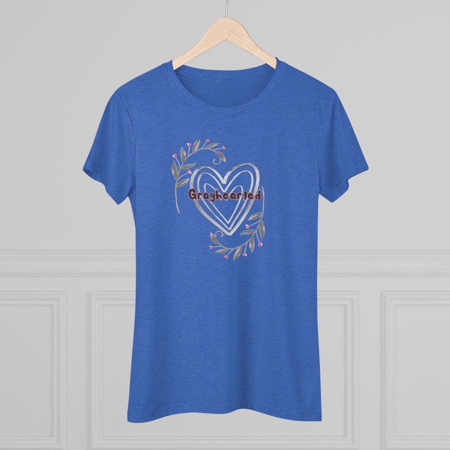 Grayhearted Women's Triblend Tee - Floral Heart Design