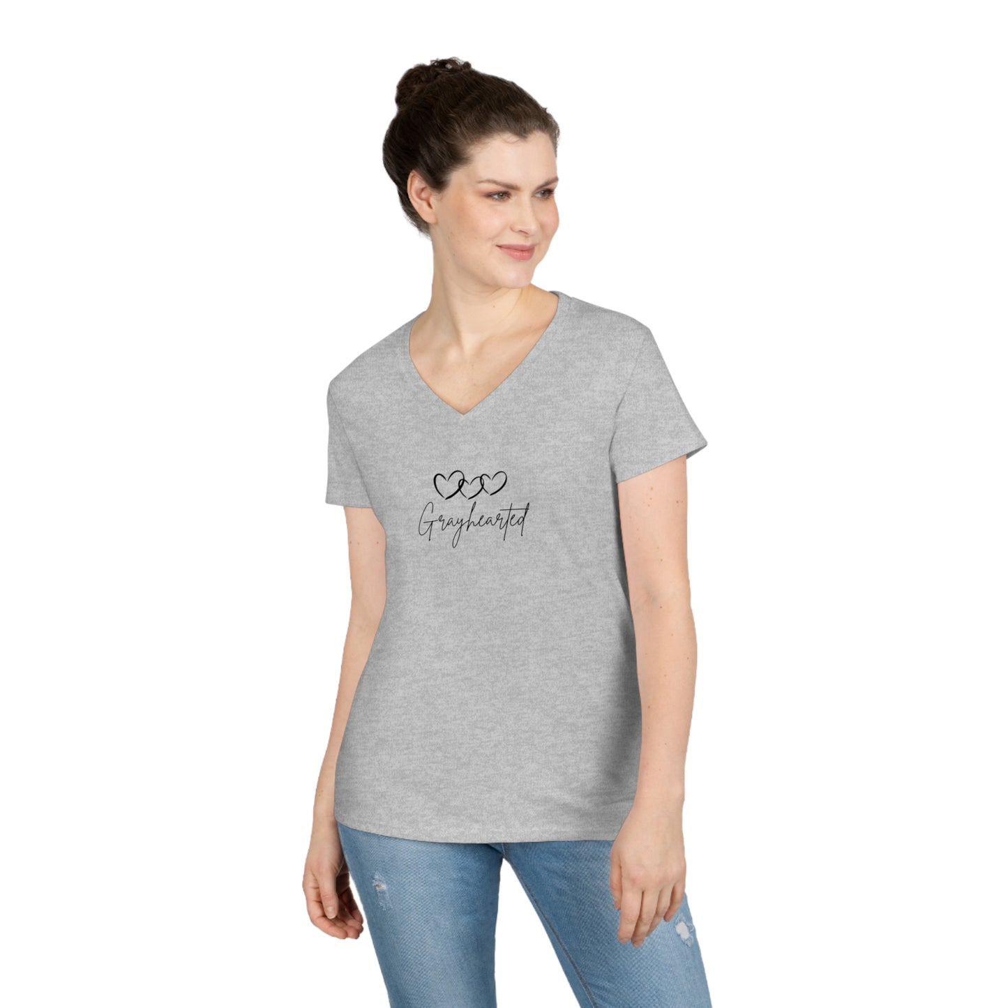 Grayceful 3 hearts Ladies' V-Neck T-Shirt