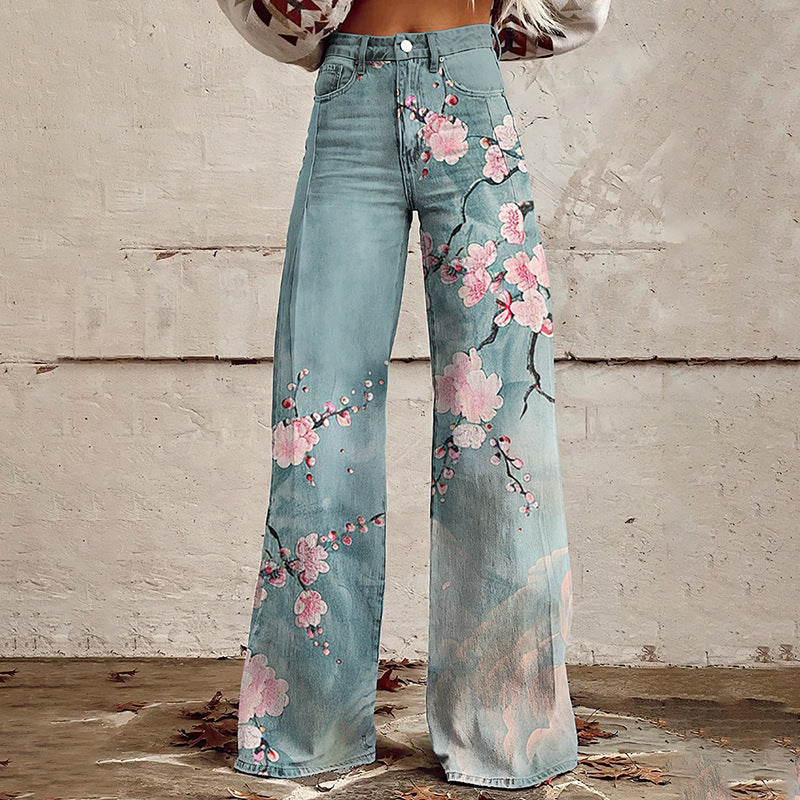Plus Size Women's Casual Pants Thin Imitation Jeans