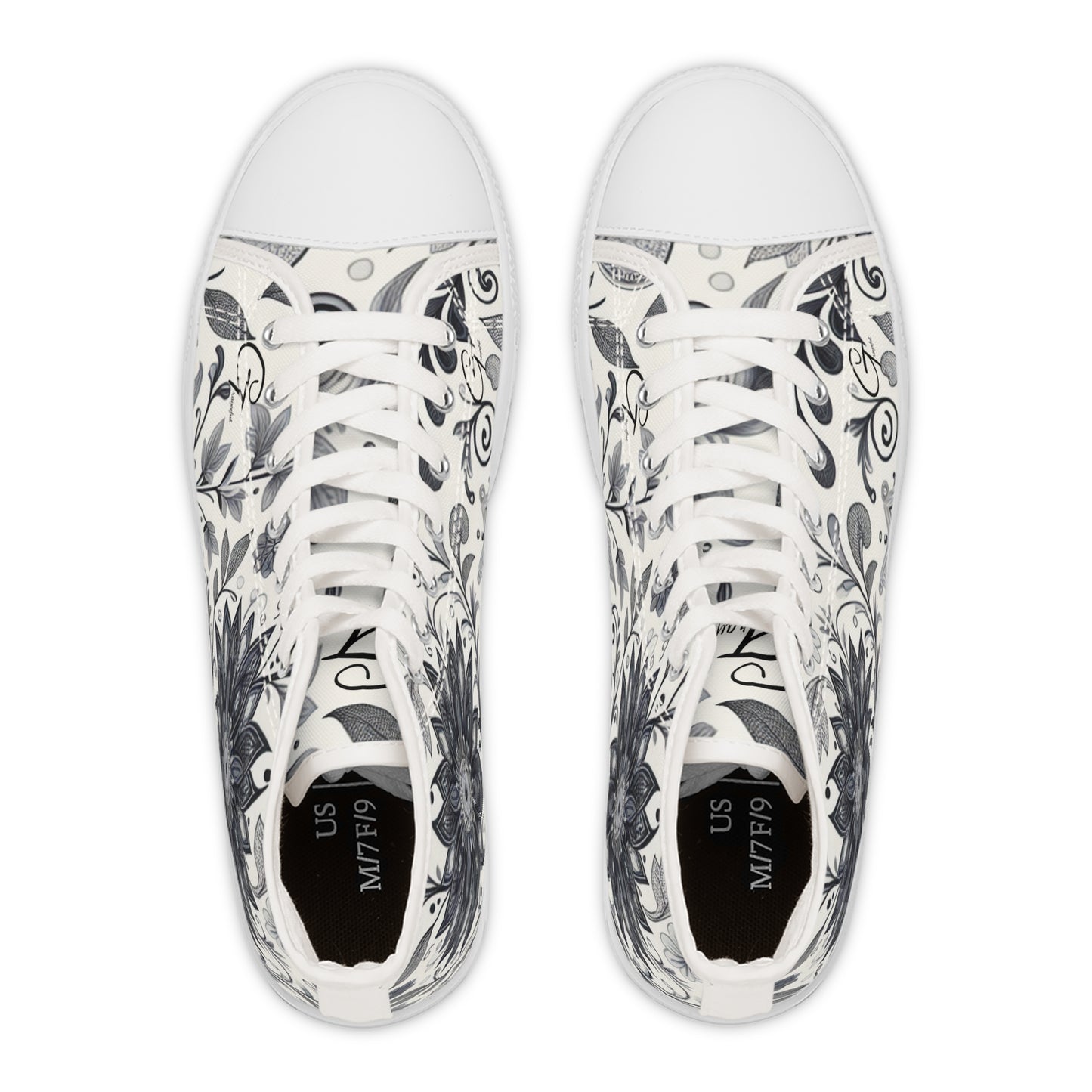 Elegant Floral Women's High Top Sneakers | Stylish Footwear for All Occasions, Casual Wear, Unique Gifts, Trendy Sneakers, Fashion Footwear
