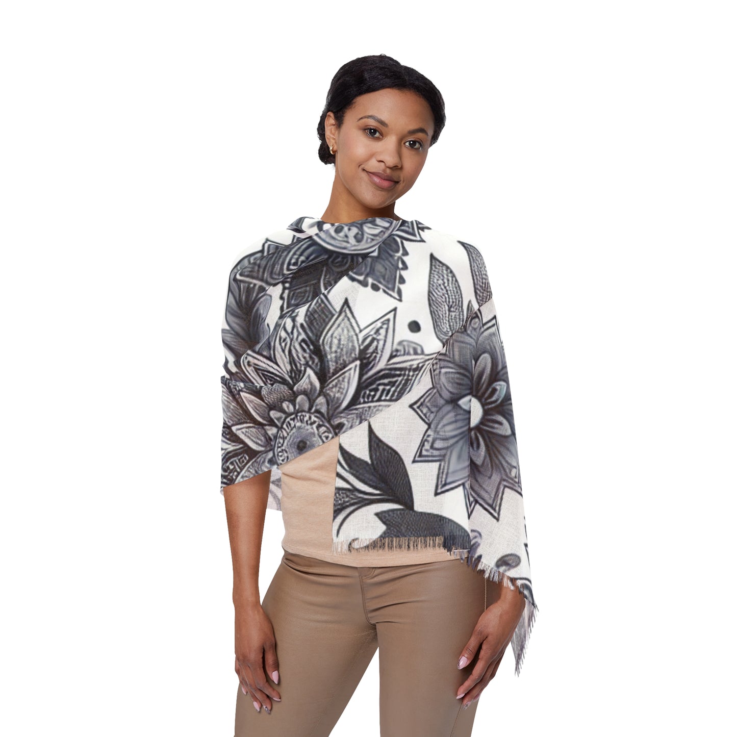 Elegant Floral Light Scarf | Fashion Accessory, Spring Outfit, Festival Wear, Gift for Mom, Trendy Wrap