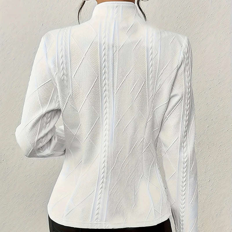 Women's Elegant Textured Open Front Business Casual Work Office Blazer Jacket Suit