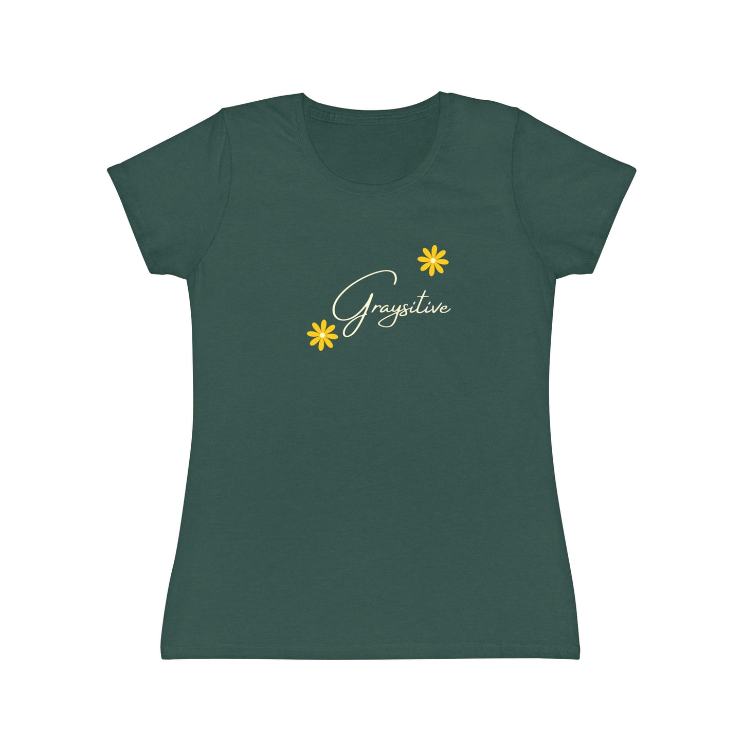 Women's Iconic T-Shirt graysitive with flowers