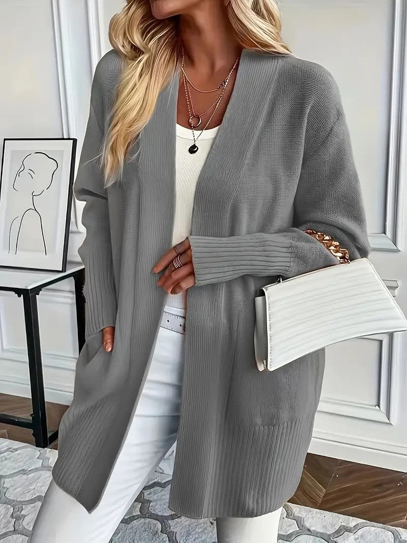 Women's Solid Color Knit Casual Simple Cardigan