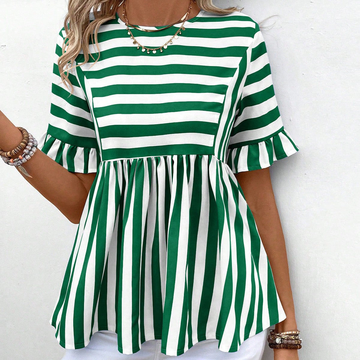 Ruffled Sleeves Summer Women's Top Shirt