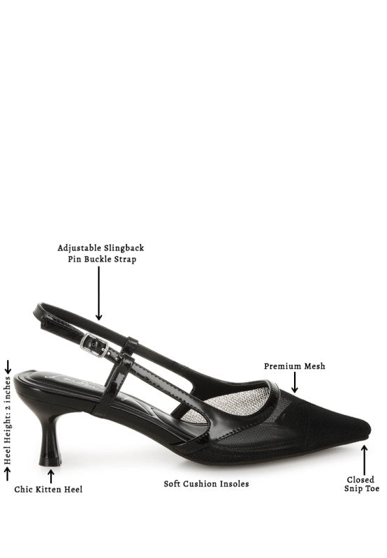 Florina Snip-Toe Slingback Heel Sandals