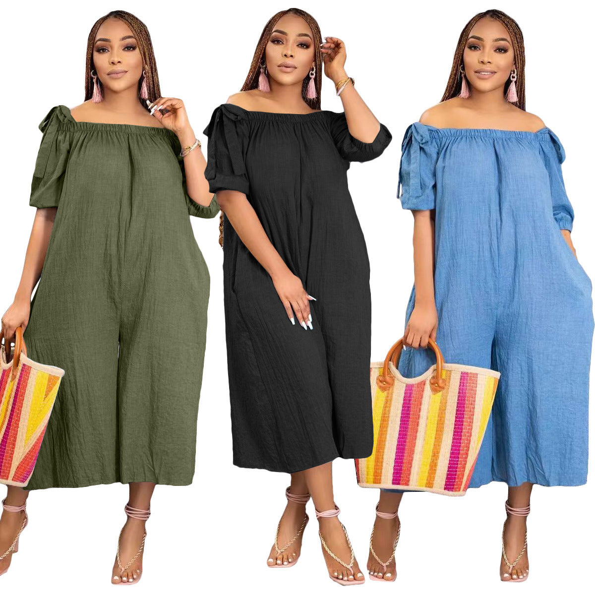 Casual Loose Cropped Jumpsuit