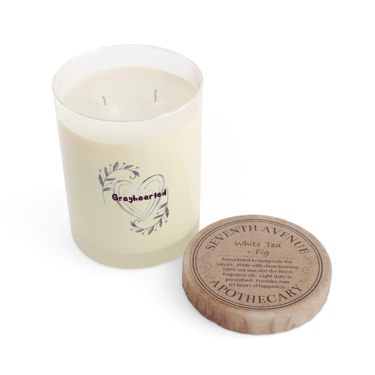 Grayhearted Scented Candle - 11oz Full Glass | Ideal for Relaxation and Gifts