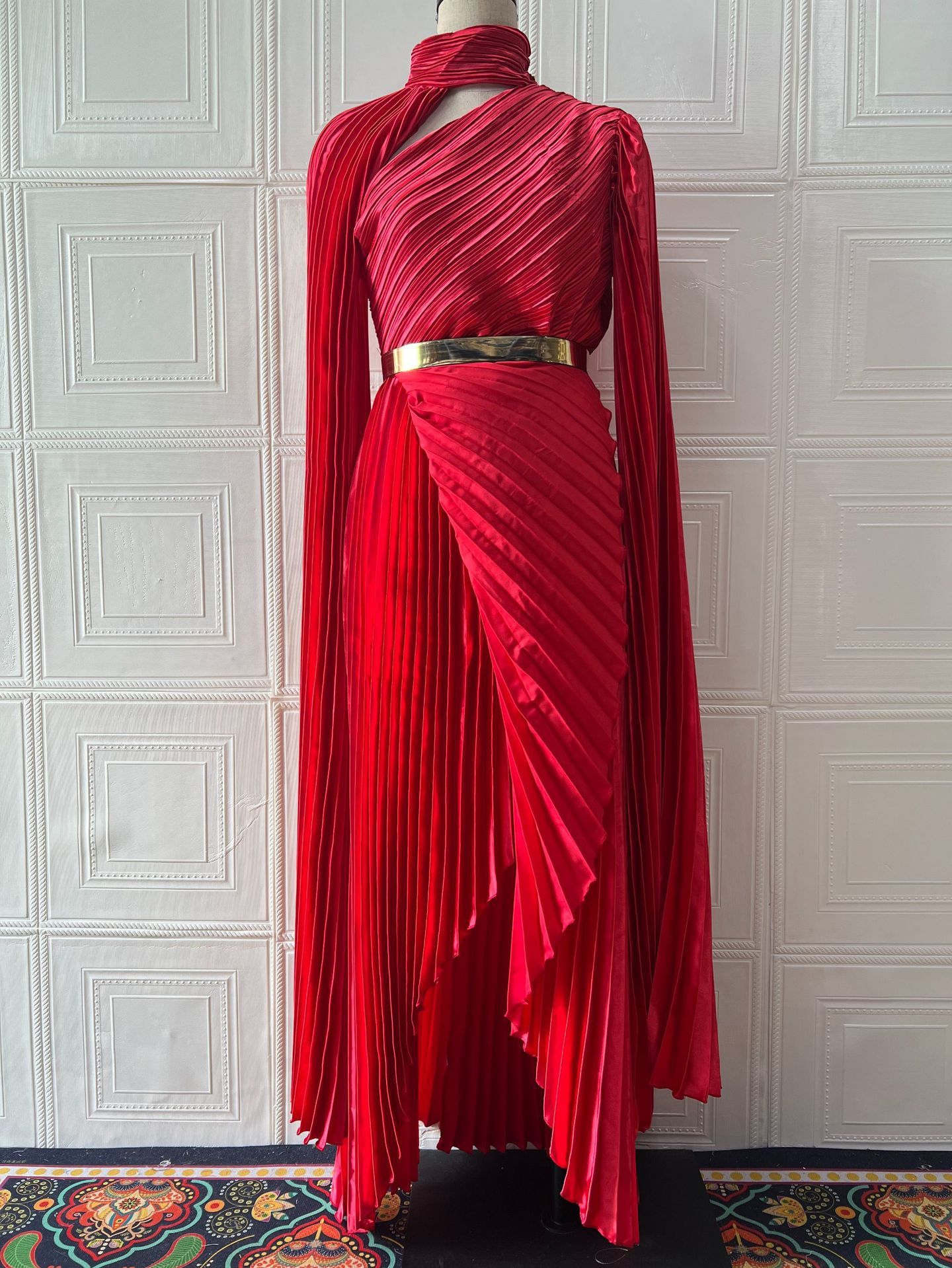 Shawl Split Graceful Formal Belt Dress