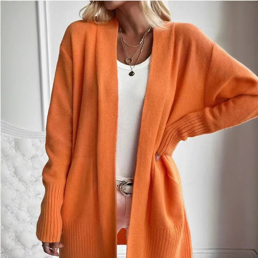 Women's Solid Color Knit Casual Simple Cardigan