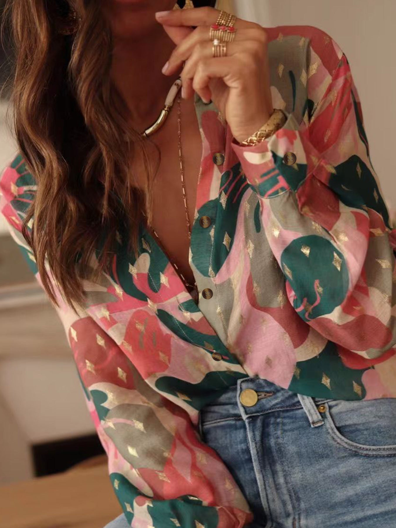 Printed Leisure Holiday Women's Shirt