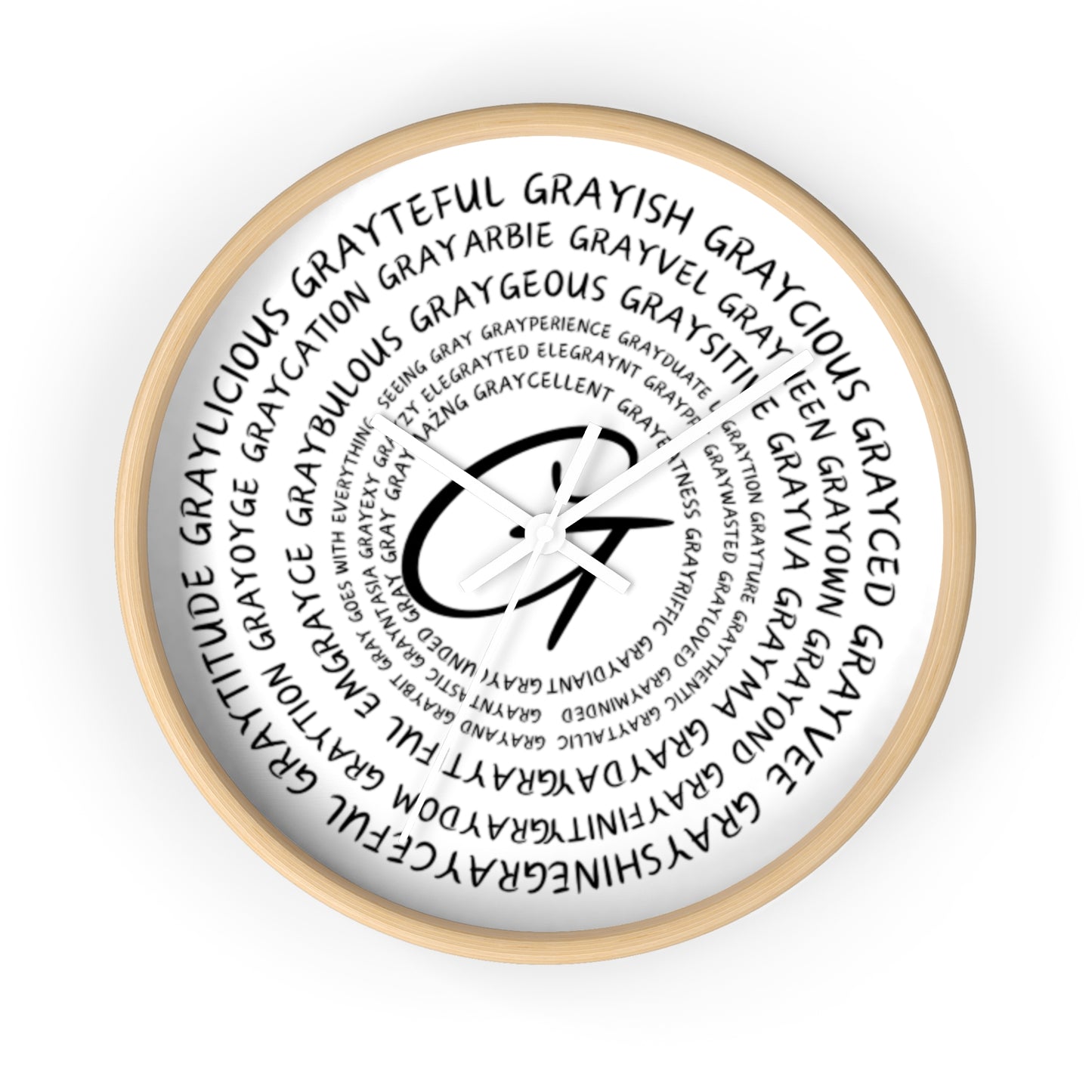 Wooden Clock Embracing Gray Hair Positivity