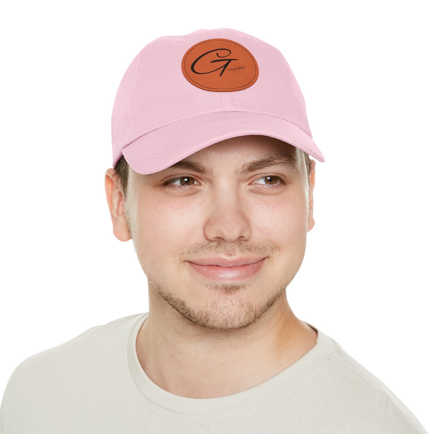 Hat with Leather Patch (Round)