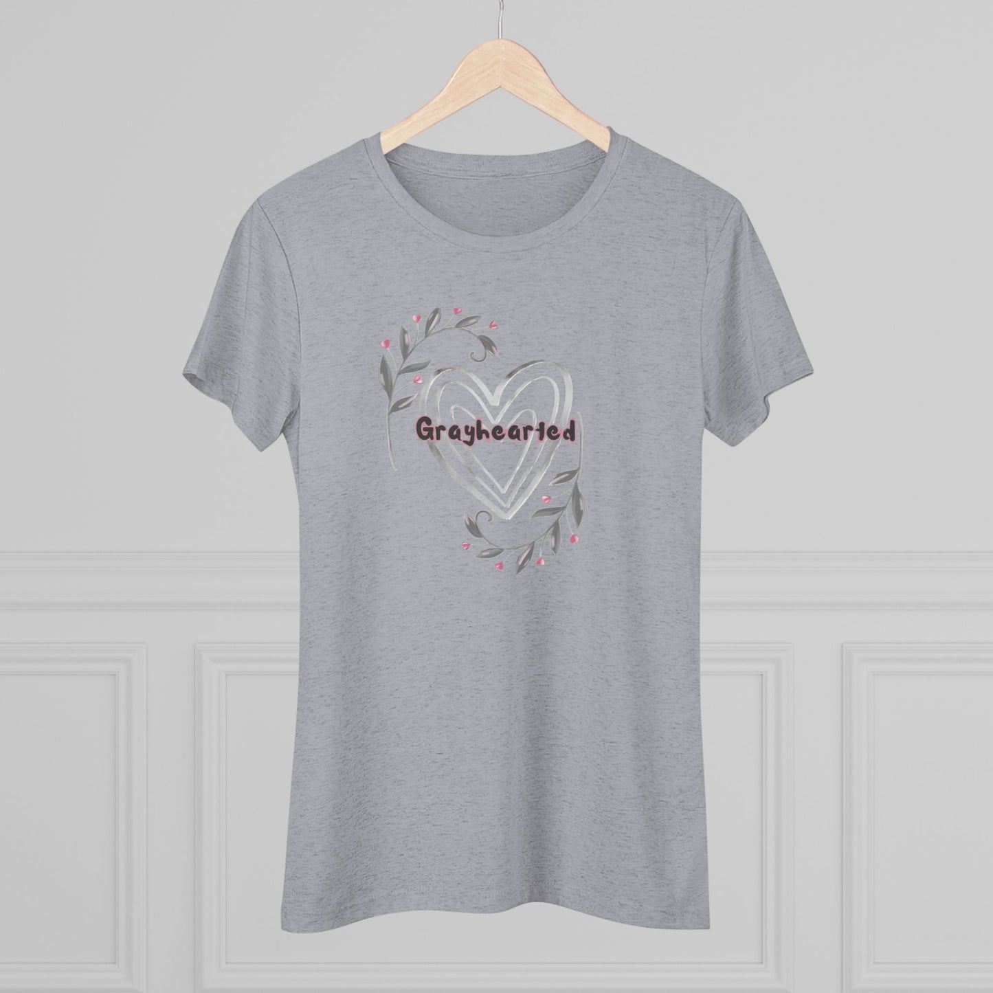 Grayhearted Women's Triblend Tee - Floral Heart Design