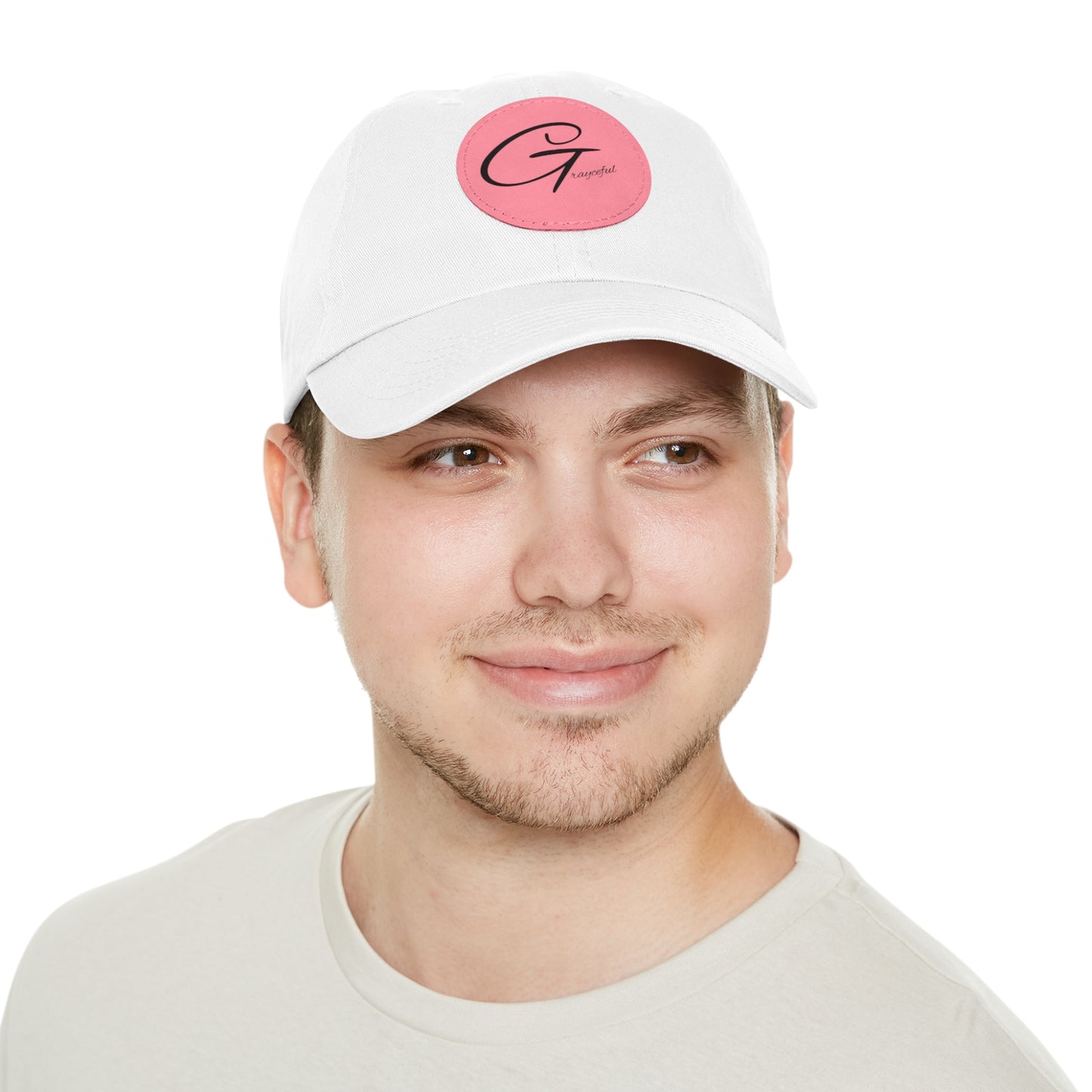 Hat with Leather Patch (Round)