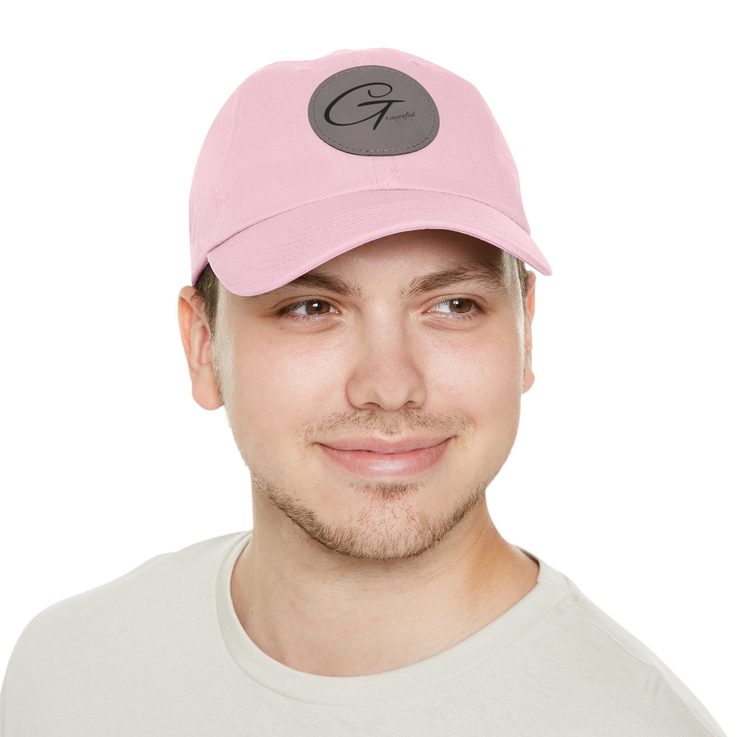 Hat with Leather Patch (Round)