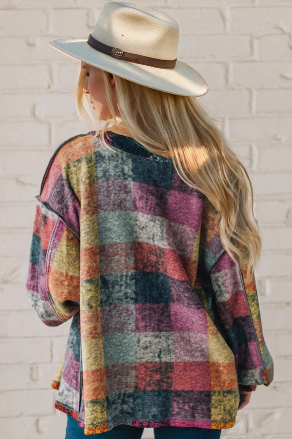 Double Take Full Size Button Up Exposed Seam Womens Shacket